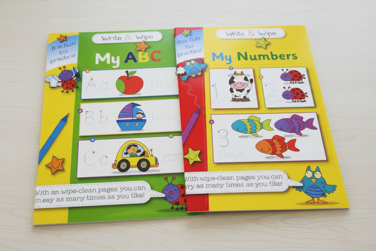My First ABC Numbers Write and Wipe Books - FunAbility