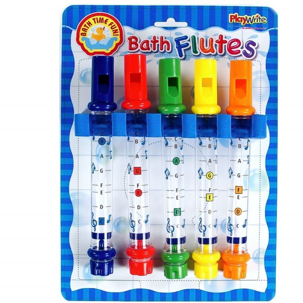 Colourful Water Flutes (5 Pack) Learning Water Play Musical Bath Toys