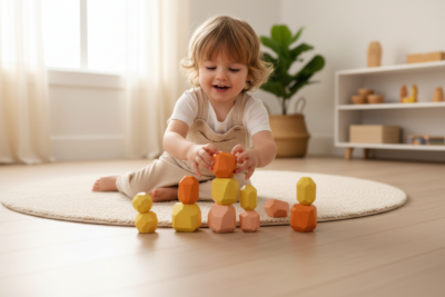 Wooden Colourful Stacking Blocks