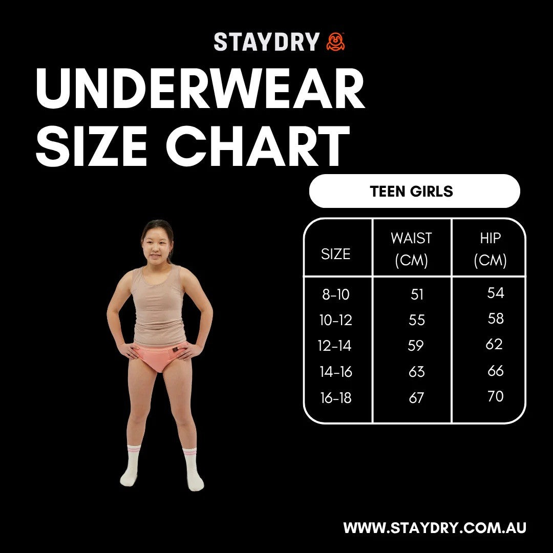 Teen Incontinence Girl Undies- Stay Dry