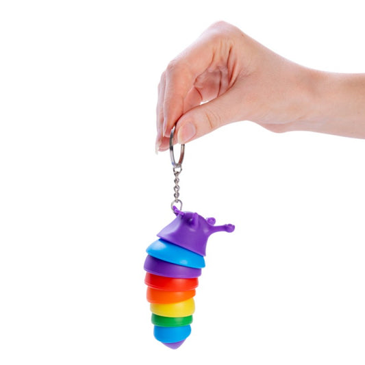 Sensory Slugs Keychain-rainbow